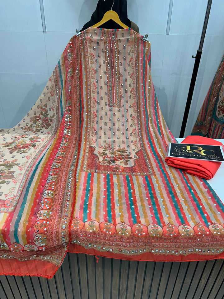 Mirror work unstich suit 328