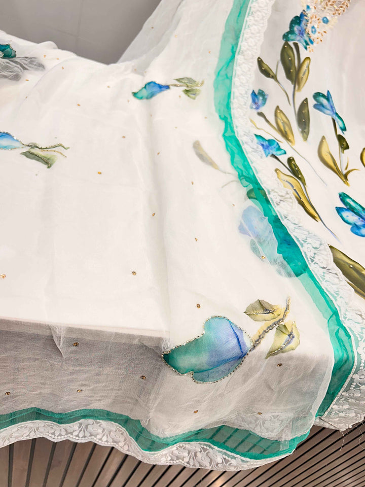 Organza handwork suits  2143