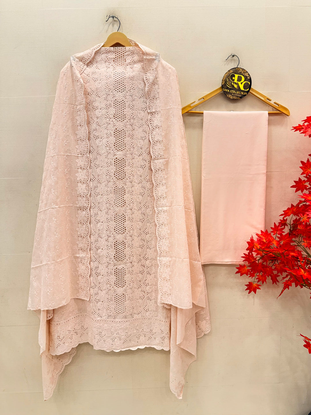 Cotton chikankari unstitched suits