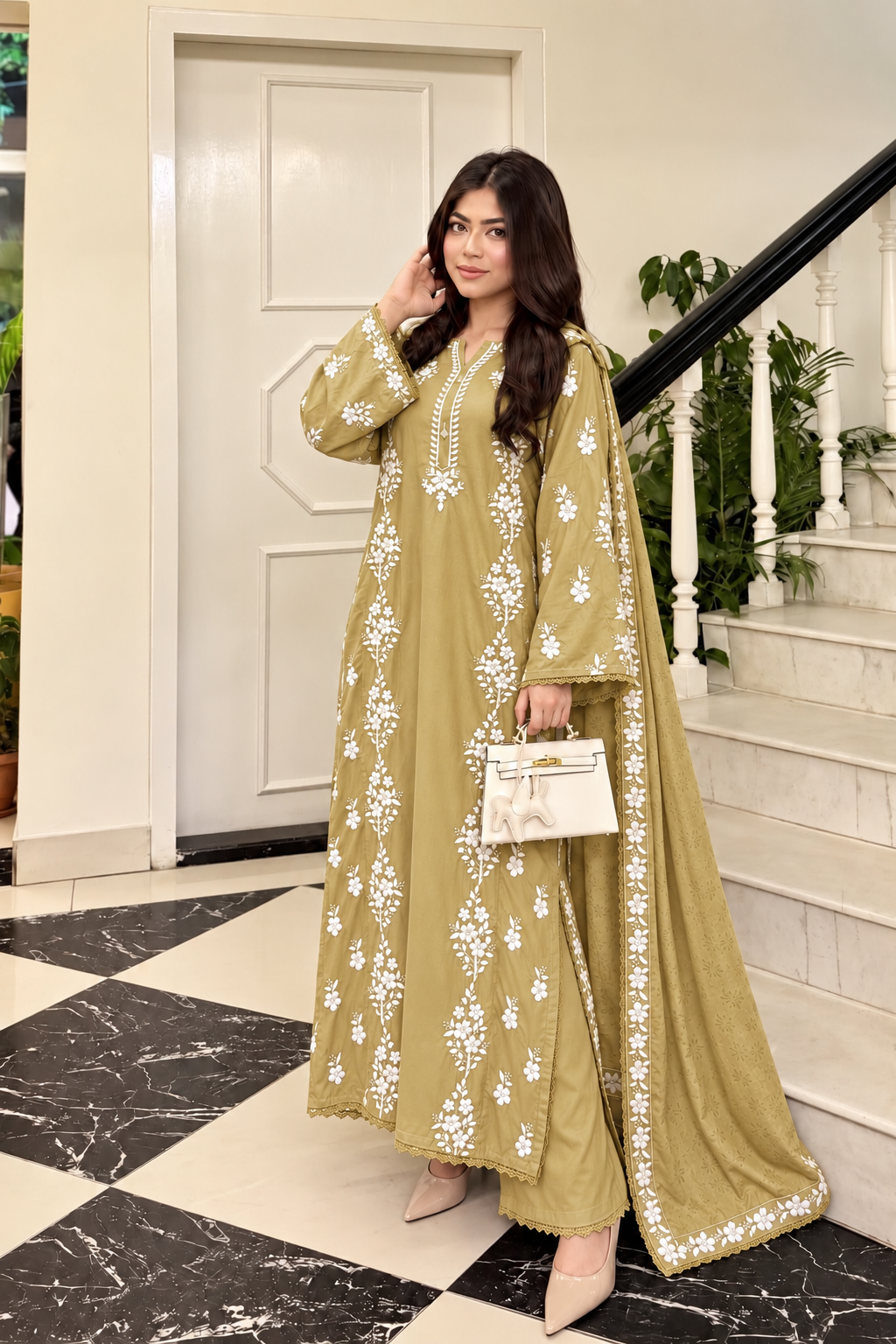 Lucknawi Long kaftan Suits