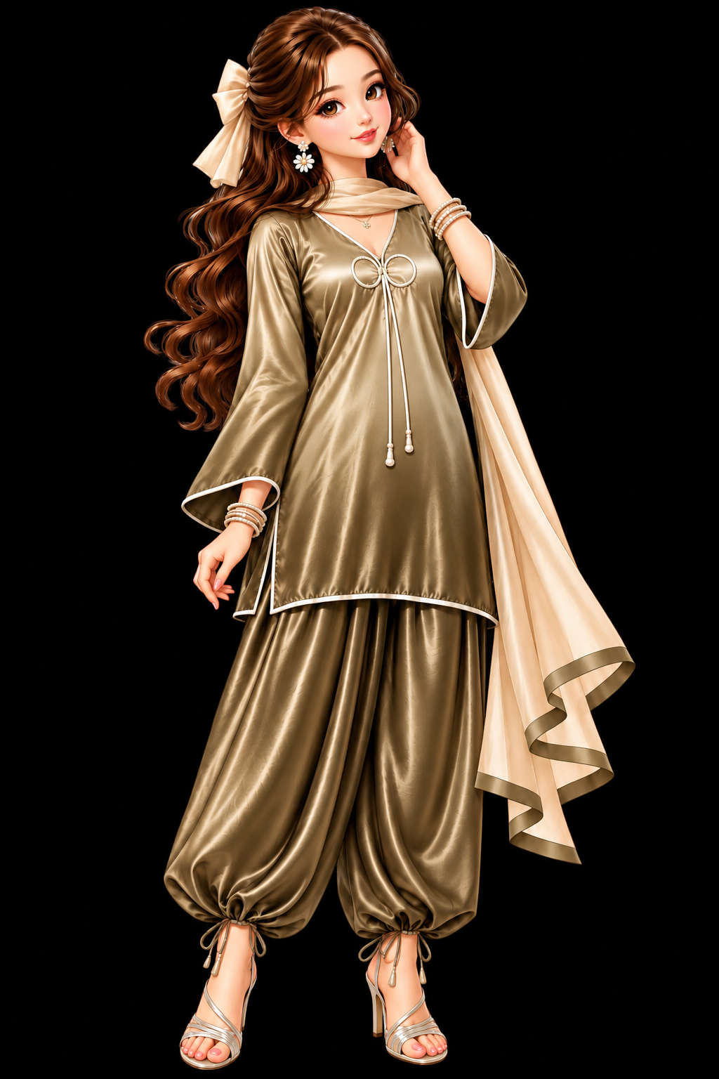 Ombre satin suits