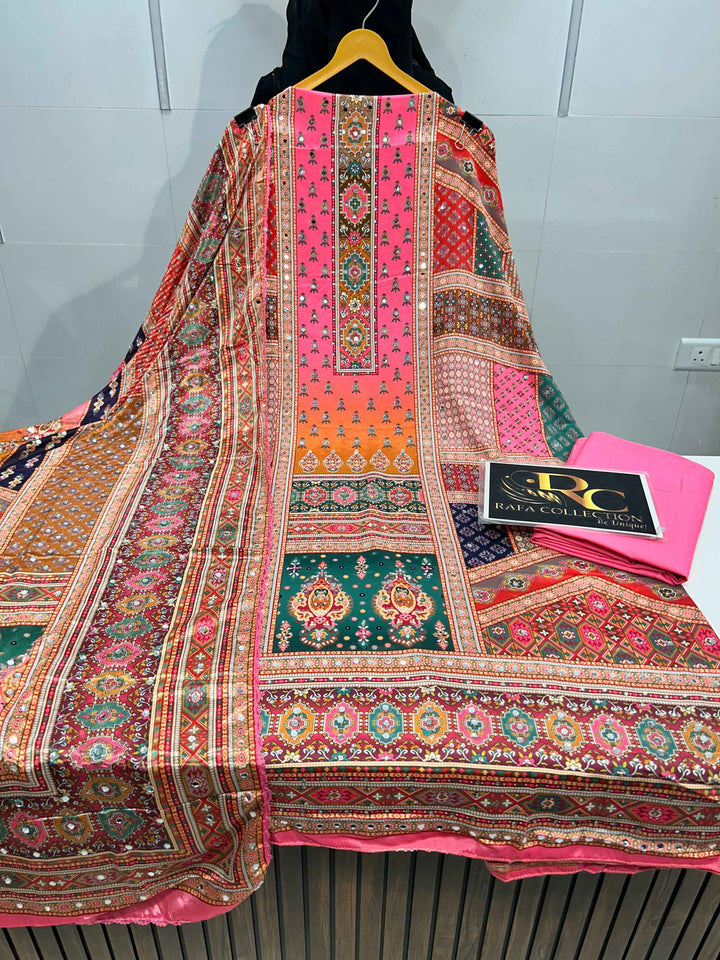 Multi colour mirror Suit 1257