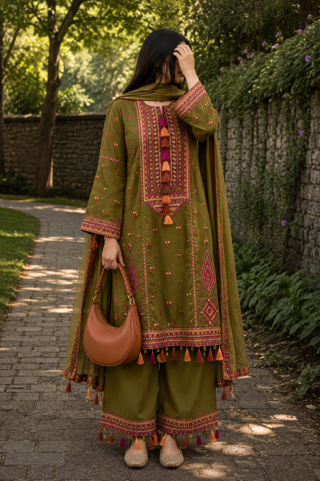 Multi embroidered afgani suits
