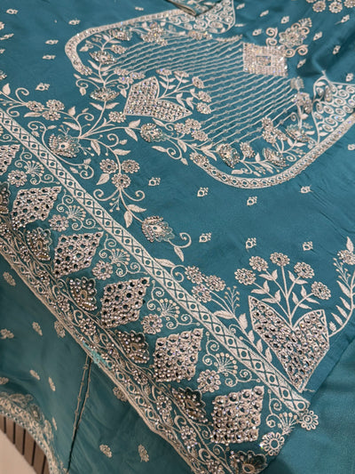 Party wear plazzo suits 17396