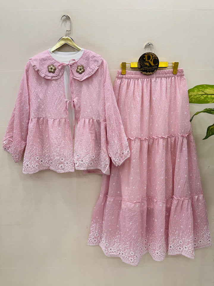 Crinkle skirt sets