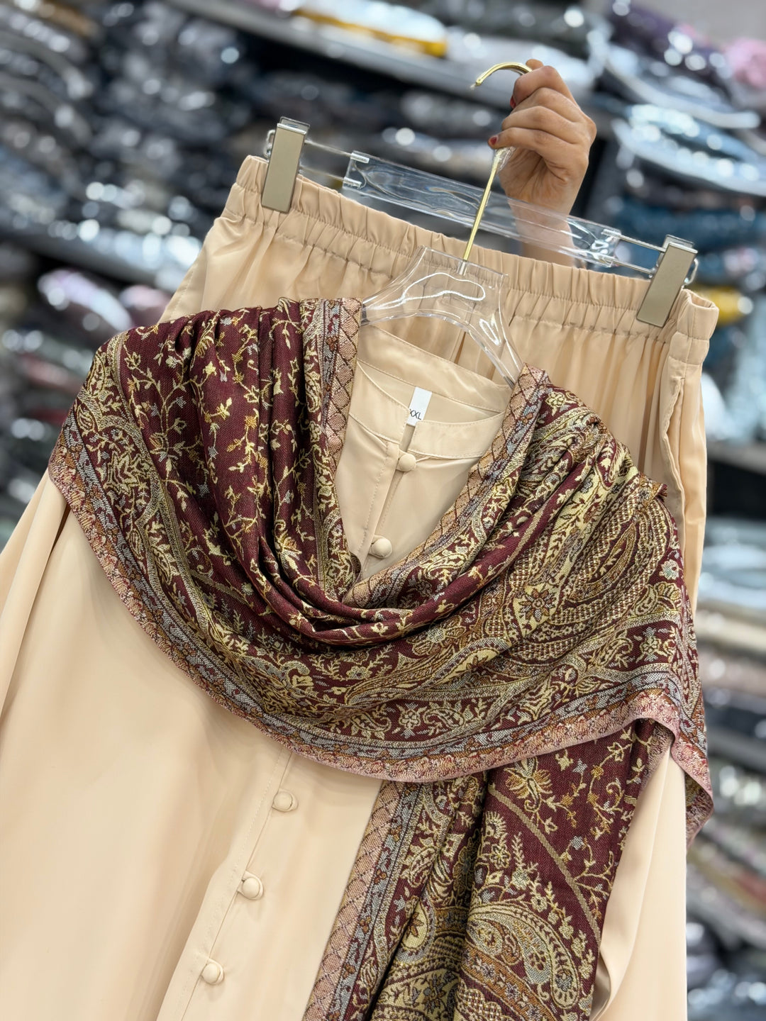 Pashmina shawl sets cream