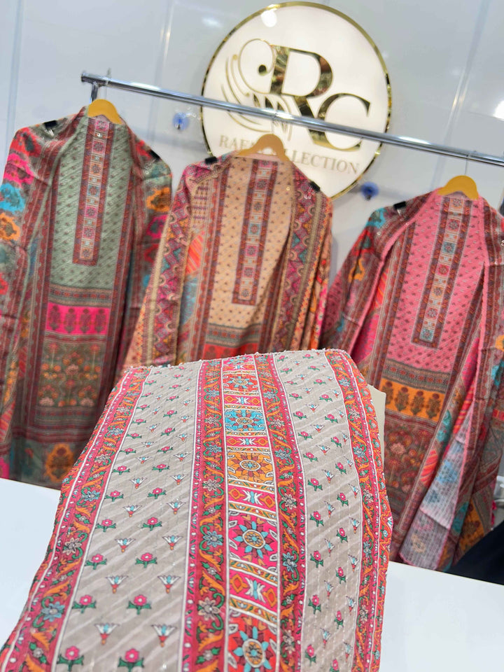 MULTI COLOUR UNSTICH SUIT 2085