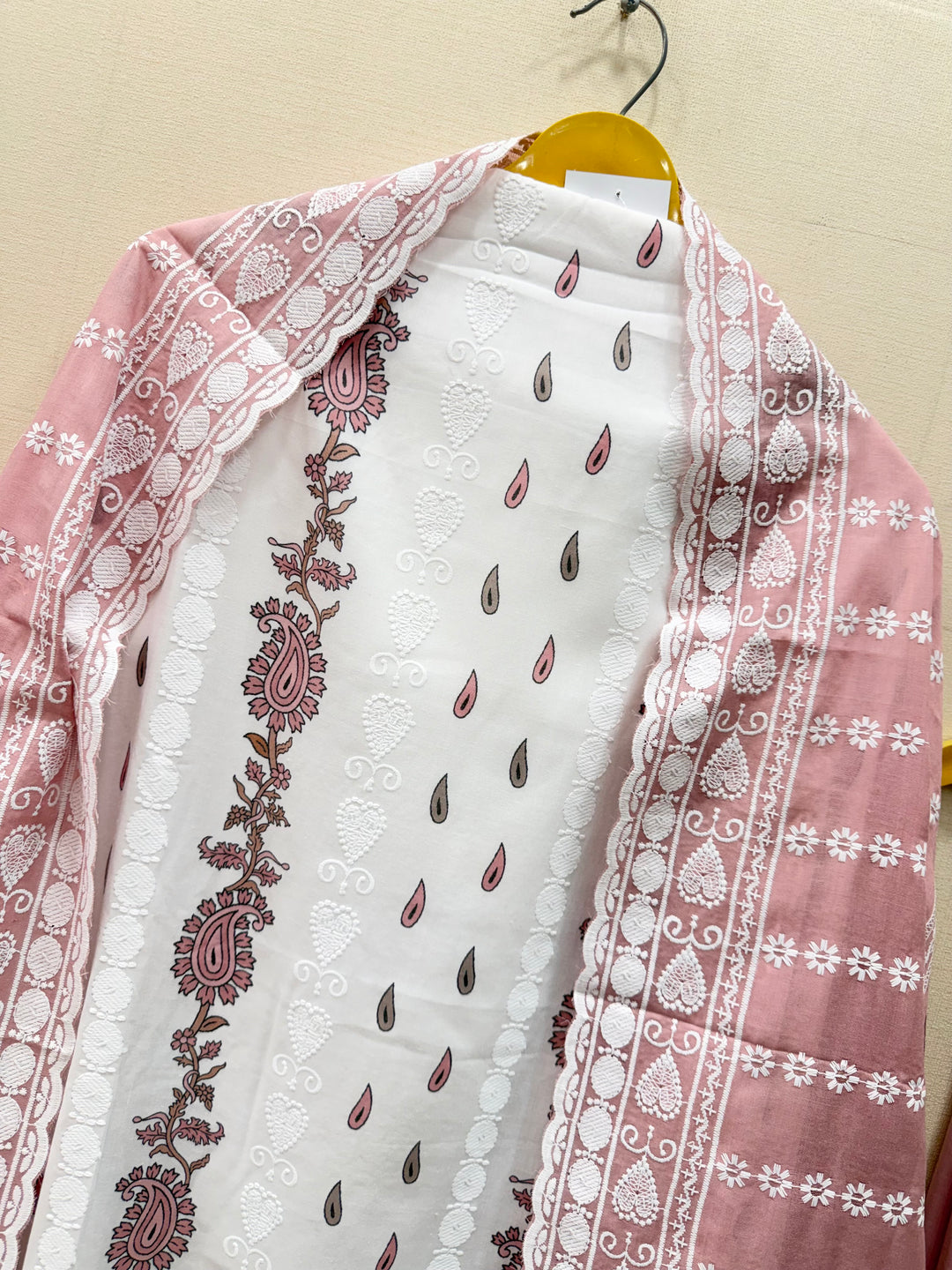 Cotton chikankari unstitched suits