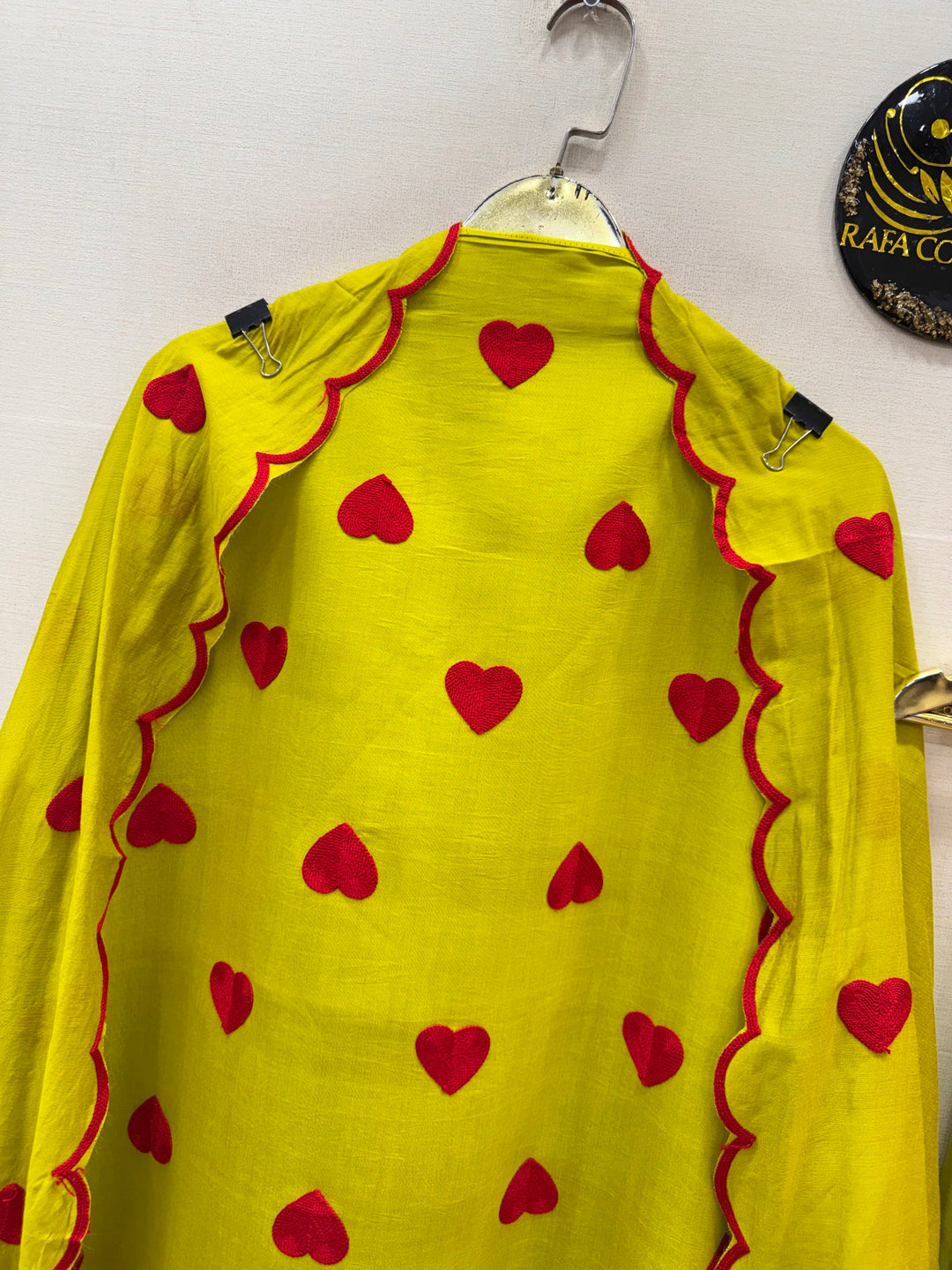 Viral heart embroidered unstitched Suits