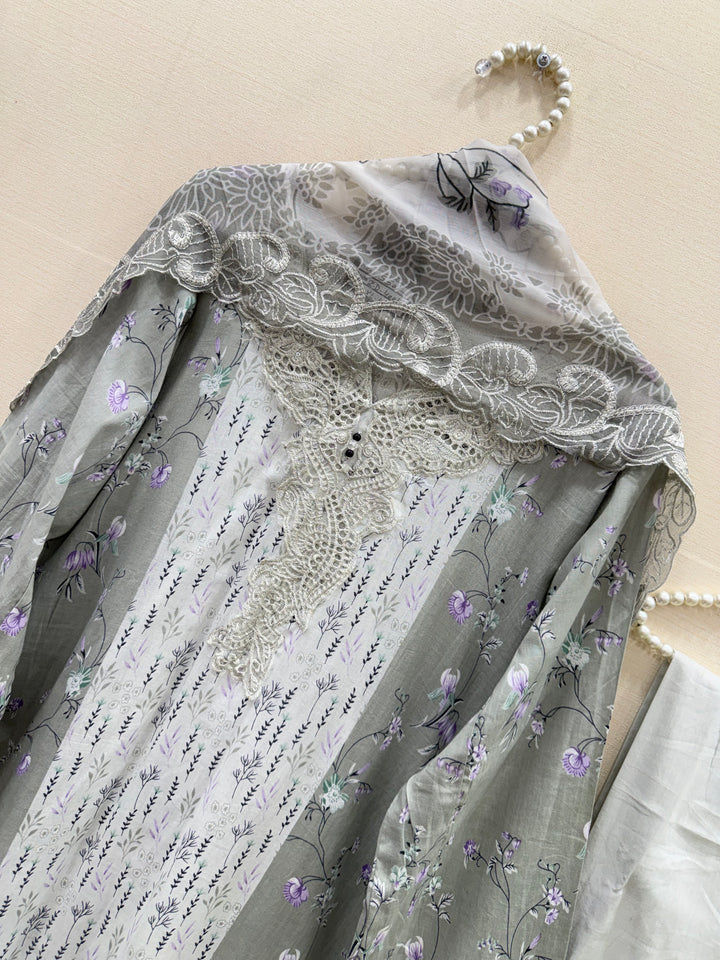 Cotton embroided suits