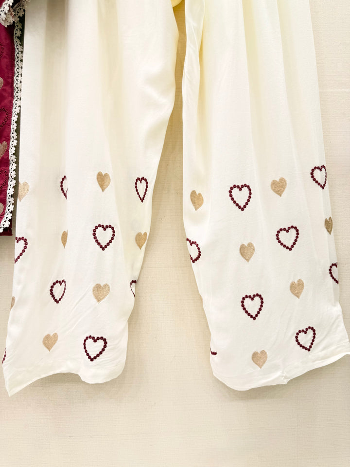 Viral Heart Embroidered Suits