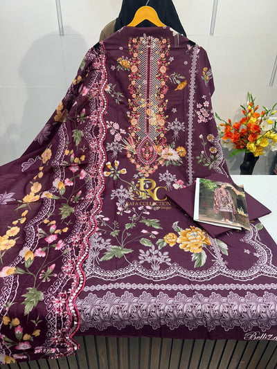 Cotton embroided dupatta collection 1707