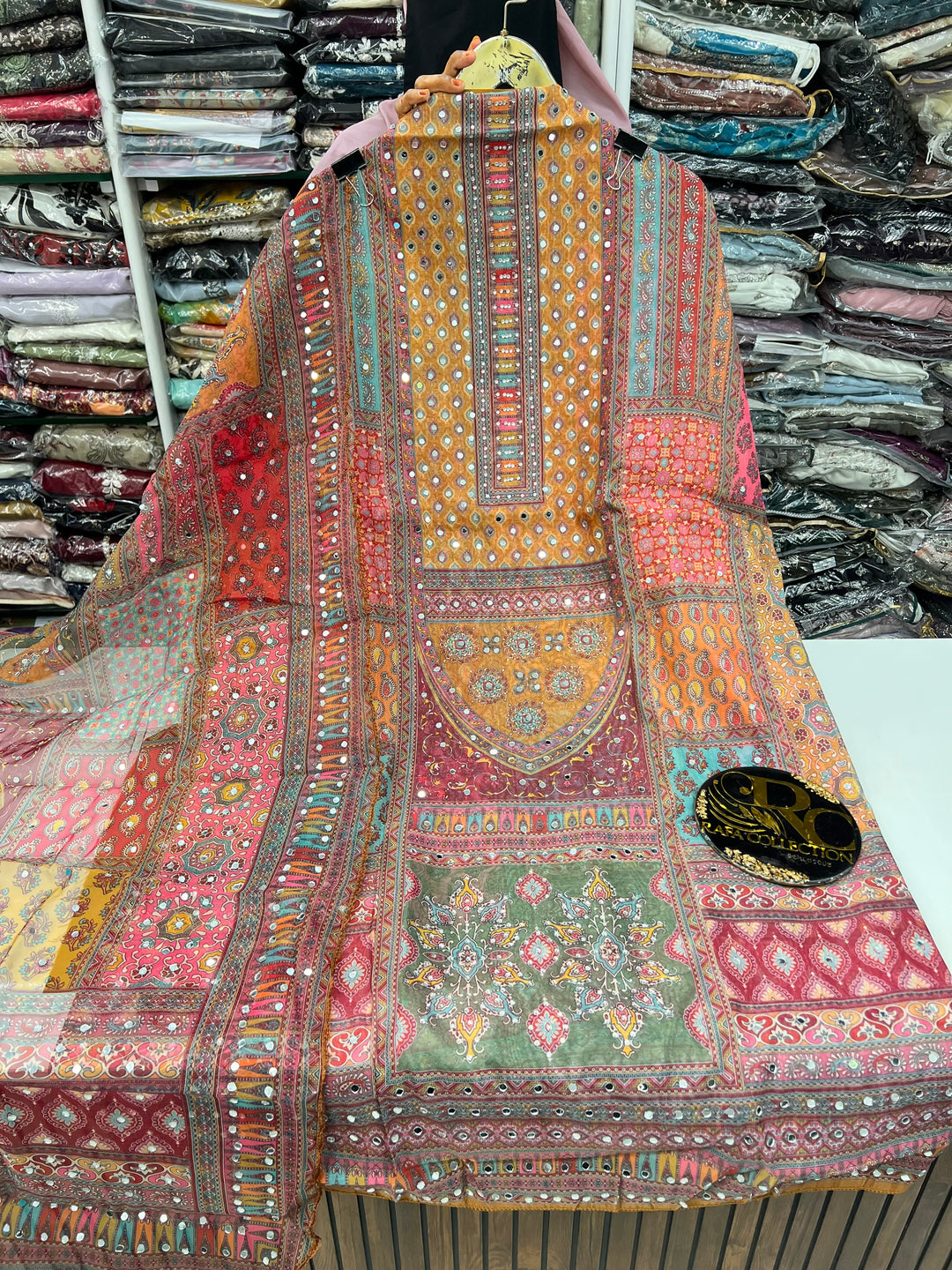 Organza Mirror Work Suit
