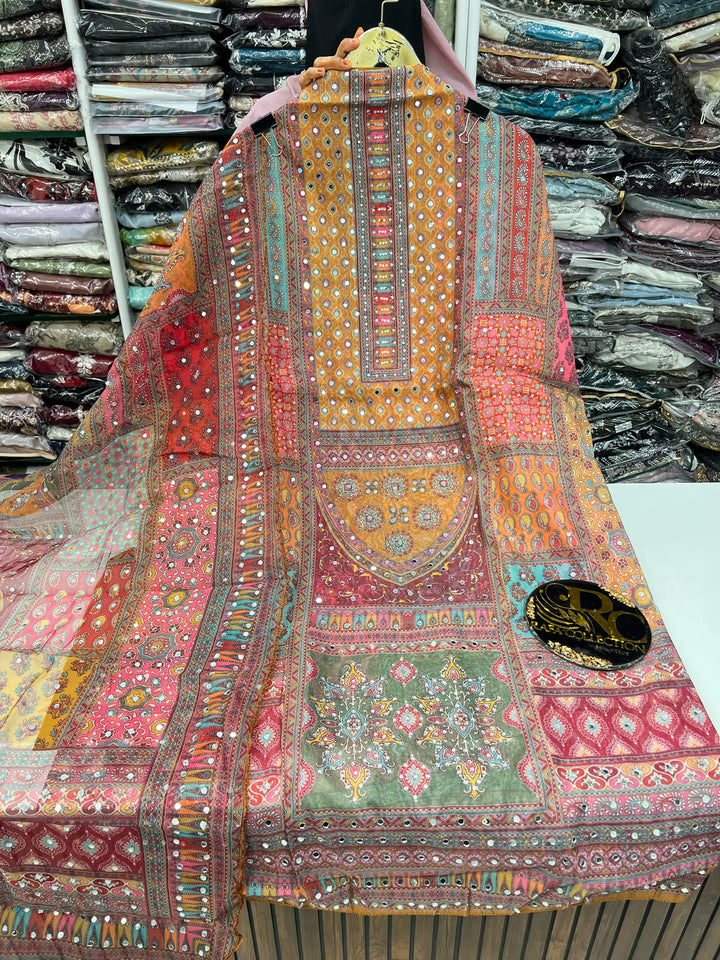 Organza Mirror Work Suit