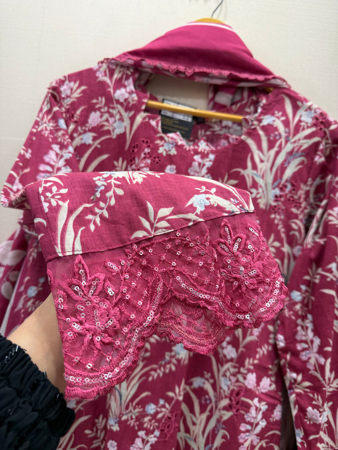 Cotton embroided farshi suits