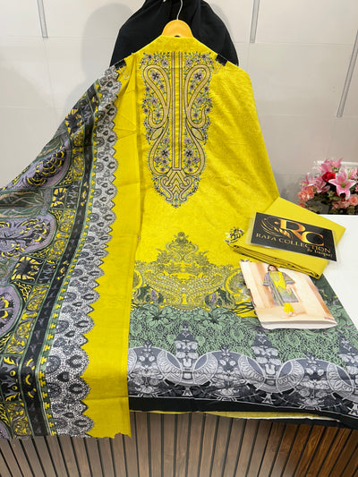 Semi Cotton embroided suit 2102
