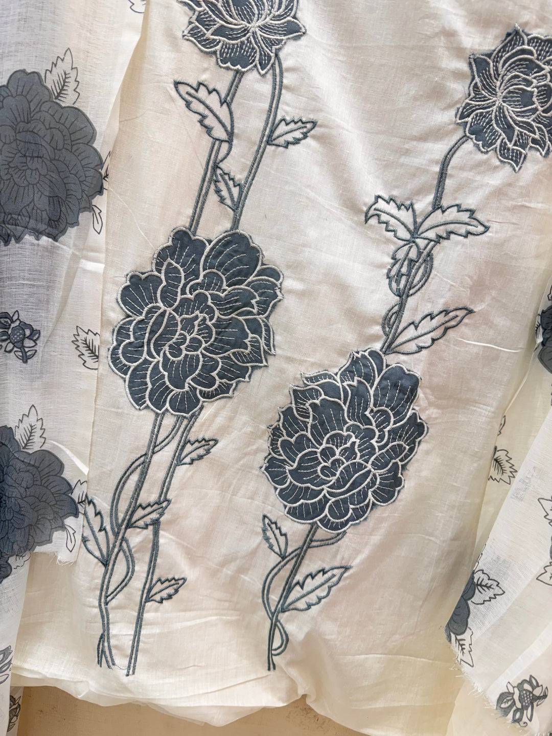 Cotton embroidered unstitched suits