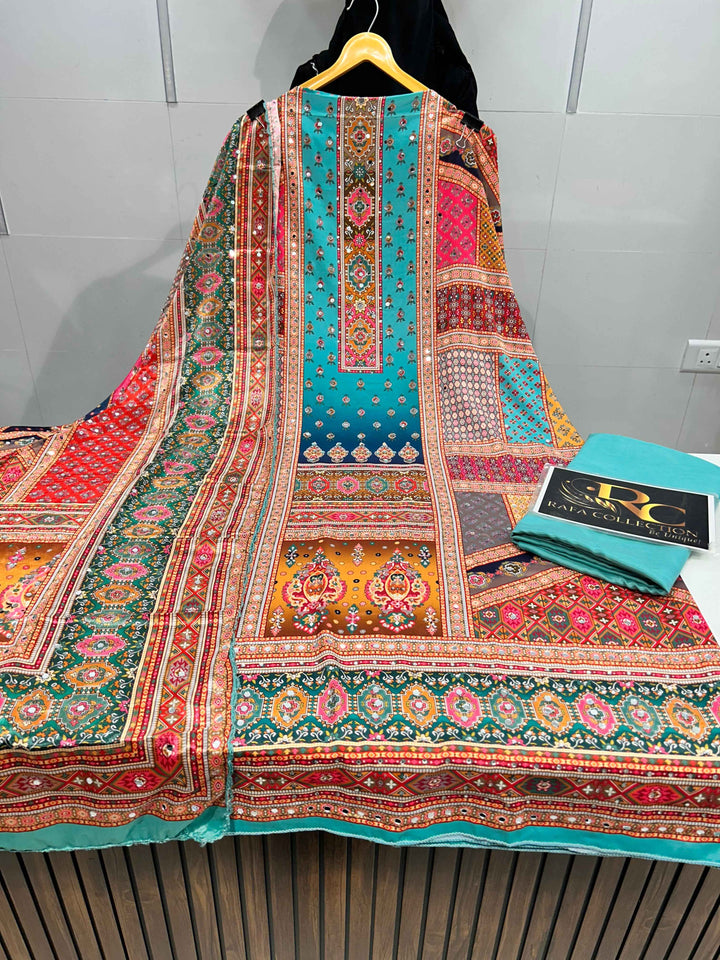 Multi colour mirror Suit 1257