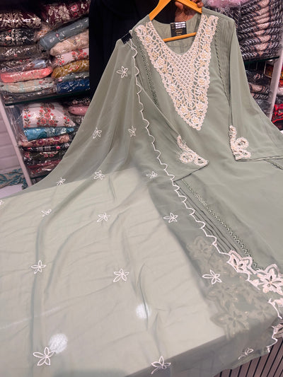 Georgette cut work suit 1826