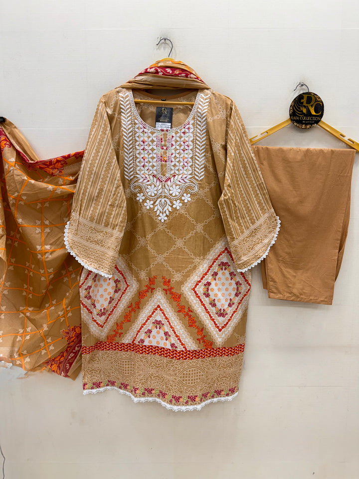 Cotton lakhnawi ready to wear suits