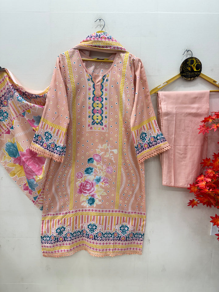 Semi cotton printed suits