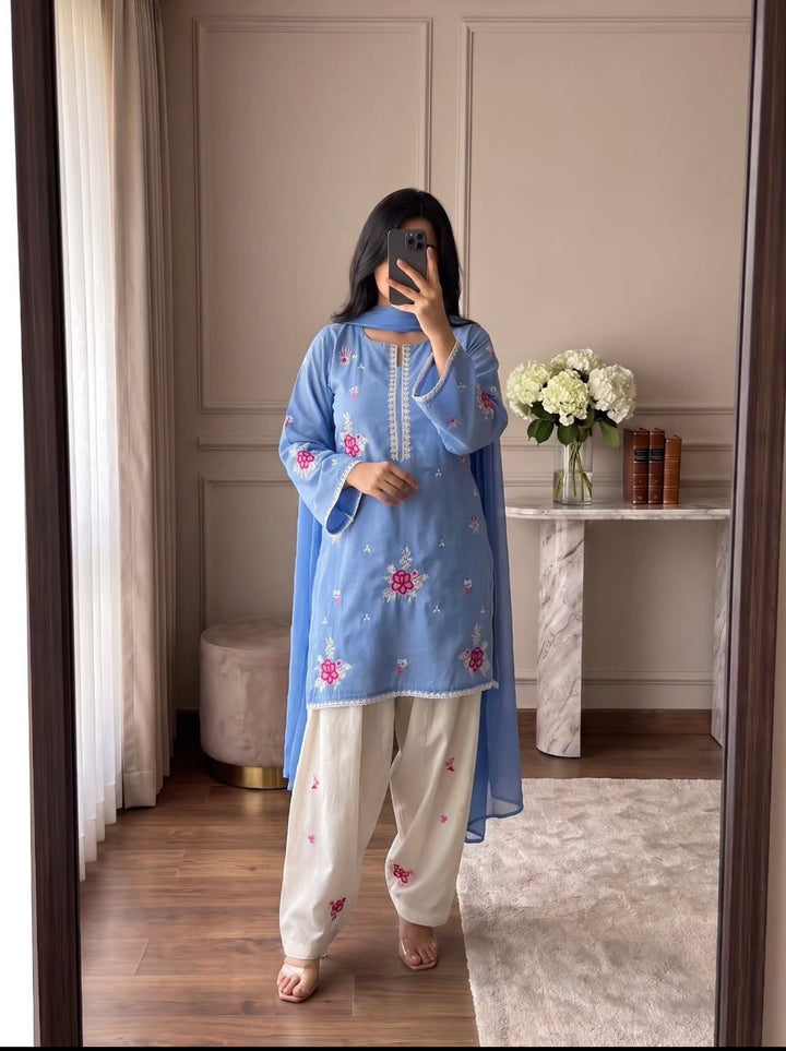 Embroided Farshi Salwar Suits