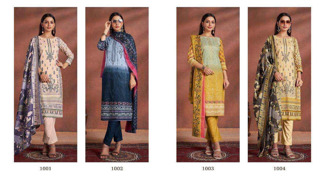 Cotton Embroidered suits 115412