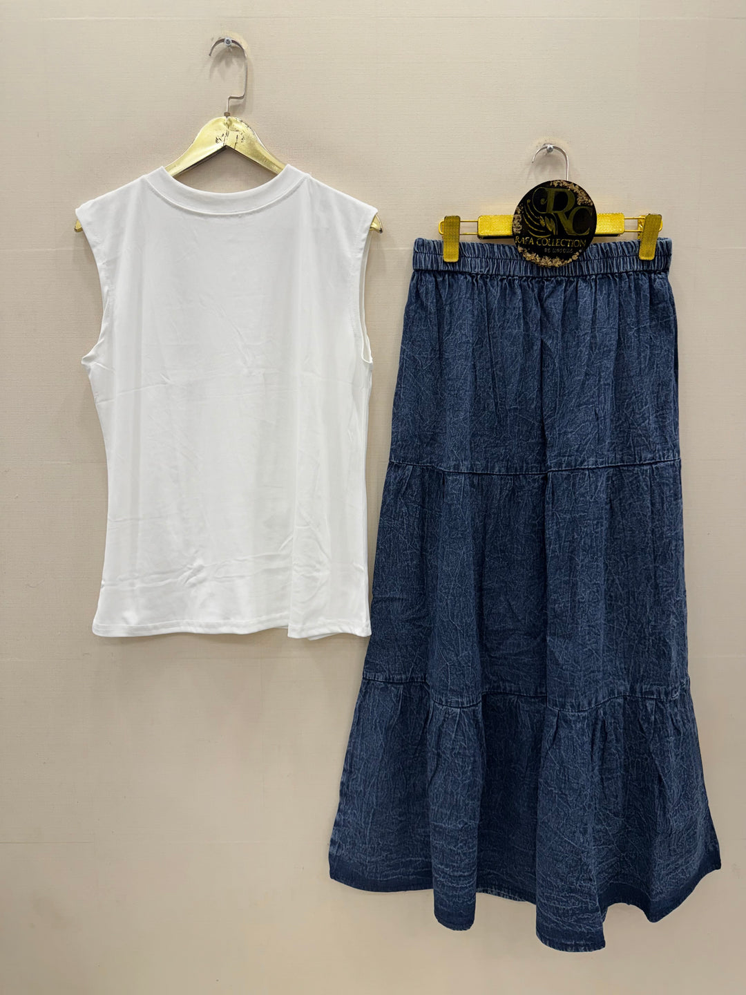 Denim skirt sets