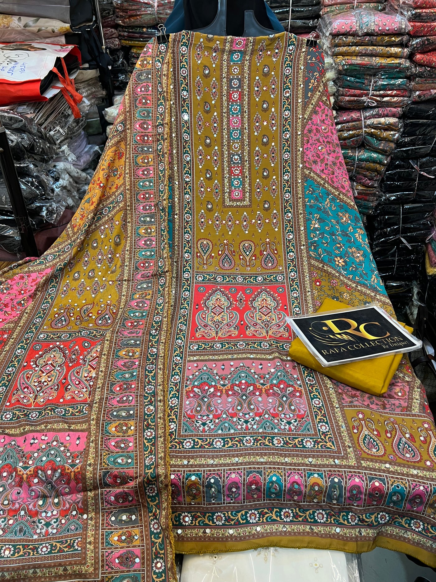 Multi colour mirror Suit 1264