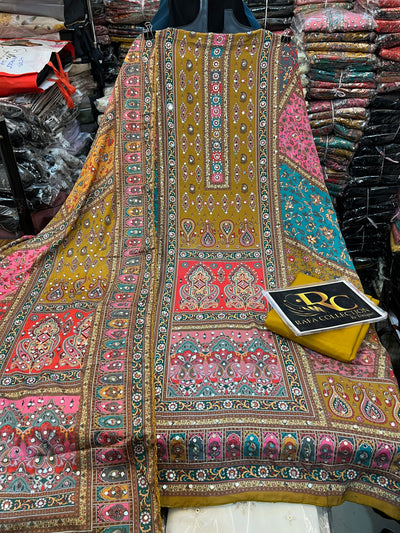 Multi colour mirror Suit 1264