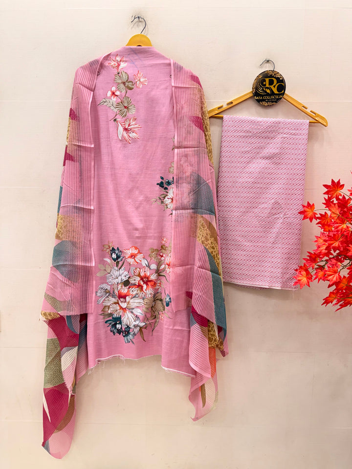 Semi Cotton Unstitched Suits