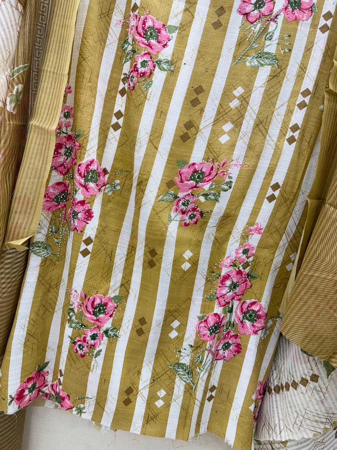 Semi Cotton Unstitched Suits