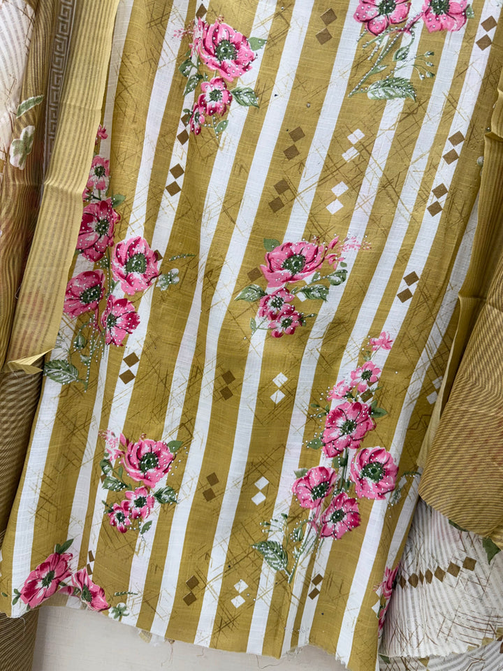 Semi Cotton Unstitched Suits