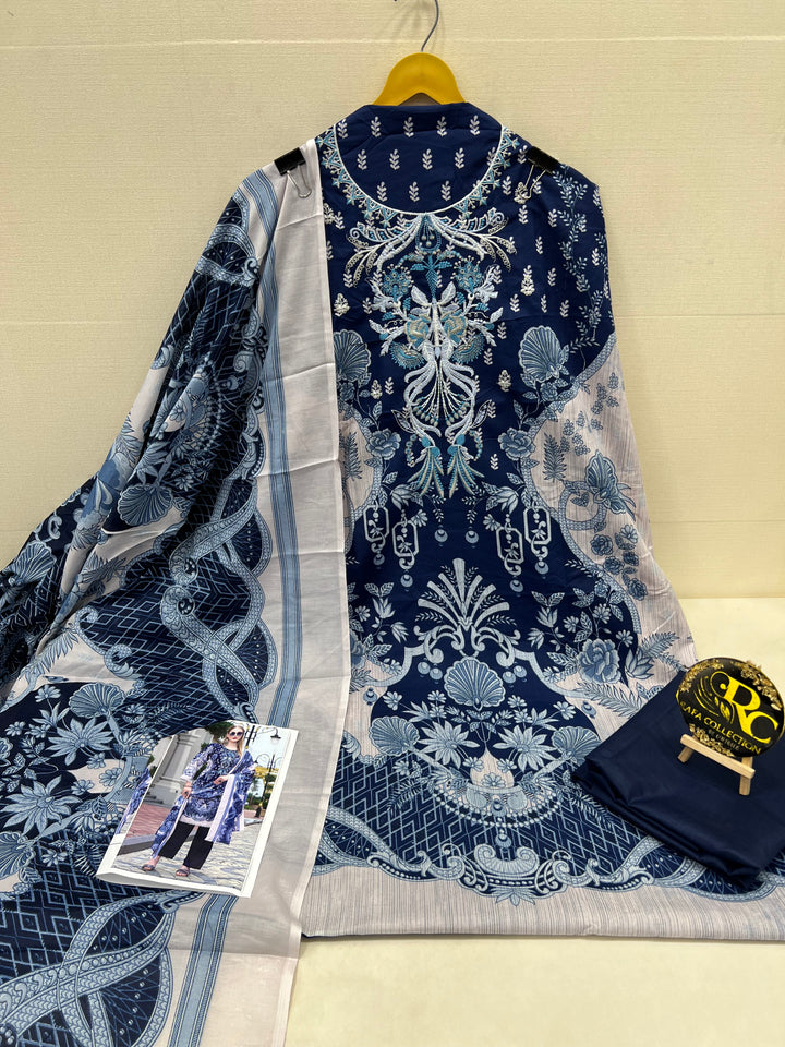 Cotton printed unstitched suits