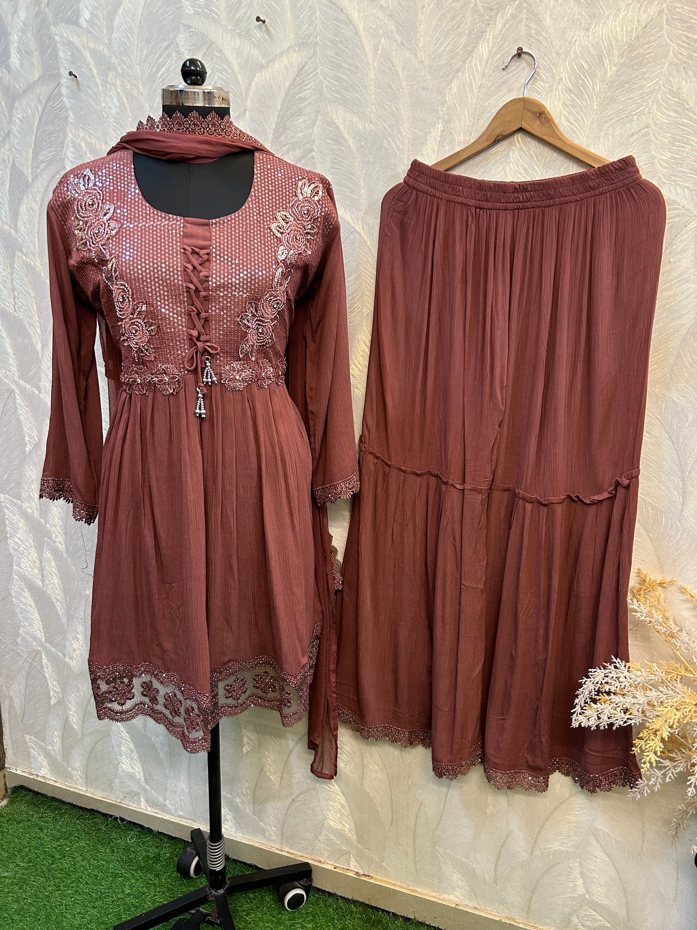 Crinkle peplum Garara Set 1155