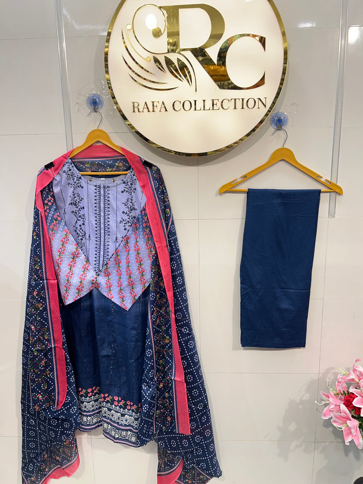 Cotton Embroidered suits 115412