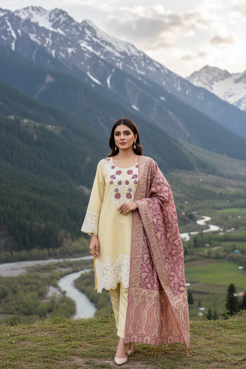 pashmina shawl embroidered sets