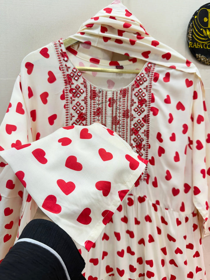 Rayon Heart printed Gowns