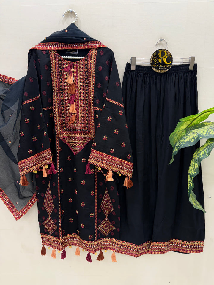 Multi embroidered afgani suits