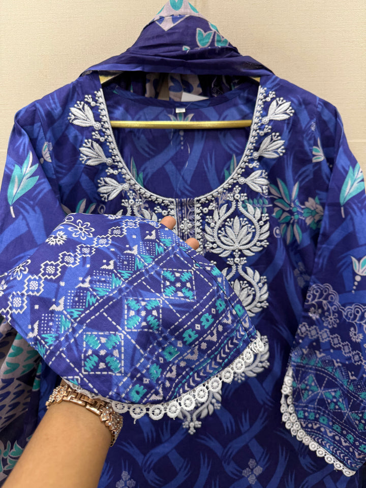 Cotton lakhnawi ready to wear suits