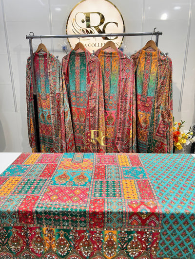 Multi colour Unstich Suit 5007