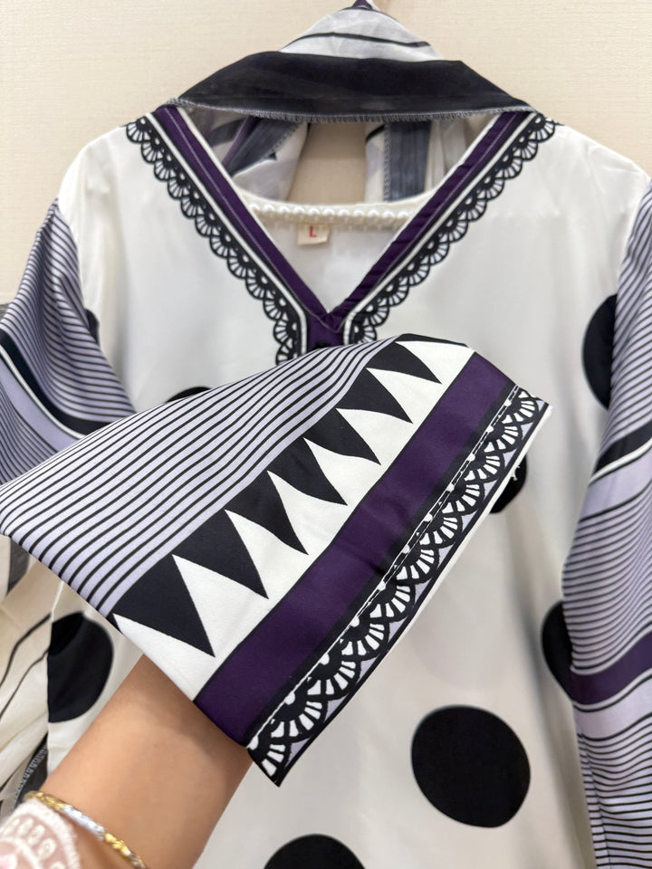polka dot Pakistani Farshi suits