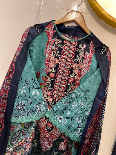 Semi cotton Embroided suits 2351