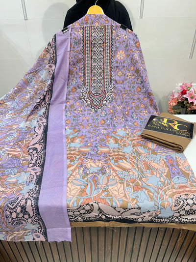Semi Cotton embroided suit 2102