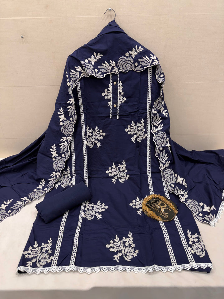 Cotton unstitched suits 3085