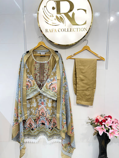 Semi cotton kurti pant sets 2325