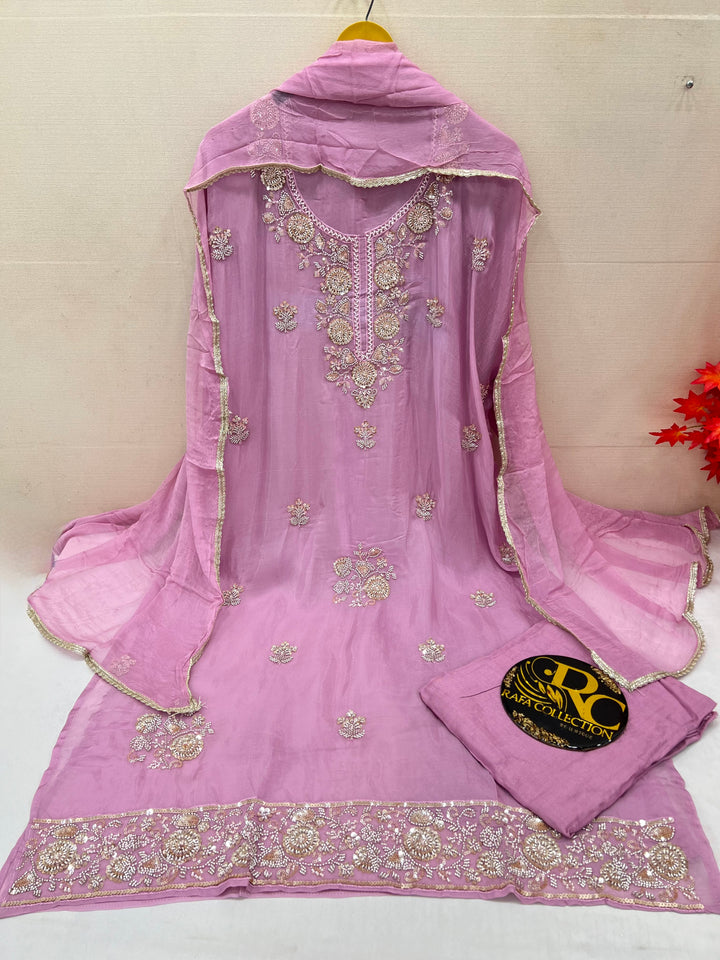 Organza unstitched suits