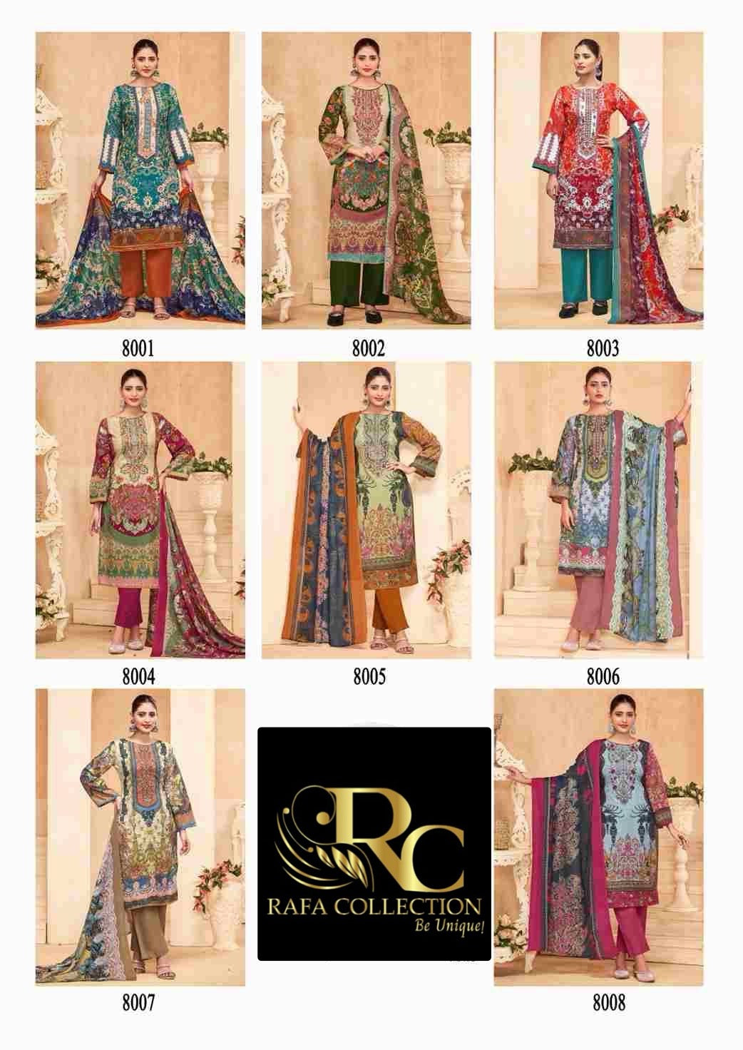 Semi Cotton embroided suit 1758