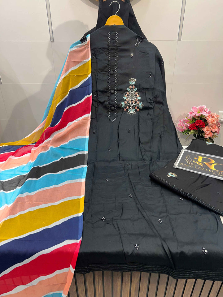 Rayon Embroidered Unstich suit 1442