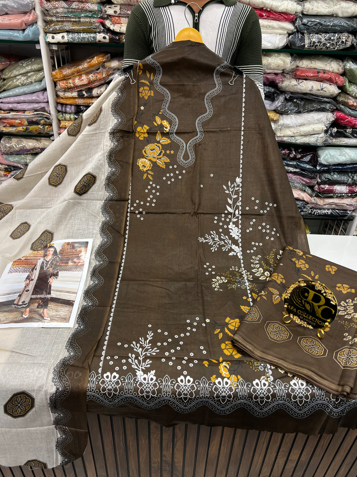 Cotton printed unstitched suits